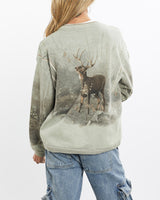 Vintage, 90s, Dear, Wildlife, Button, Up, Sweatshirt, The Real Deal, size extra small, colour Green, newtown, sydney, australia, thrift store, opshop, preloved, secondhand, sustainable, retro, antique, 70s, 80s, 90s, 2000s, 00s, fashion, clothing, streetwear, trendy, garment, style, boutique, store, shop, archive, sale, cheap, best, top, Sweats and hoodies