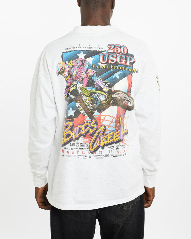 Vintage 1994 World Championship Motocross Long Sleeve Tee <br>L , The Real Deal , newtown, sydney, australia, thrift store, opshop, preloved, secondhand, sustainable, retro, antique, 70s, 80s, 90s, 2000s, 00s, fashion, clothing, streetwear, trendy, garment, style, boutique, store, shop, archive, sale, cheap, best, top