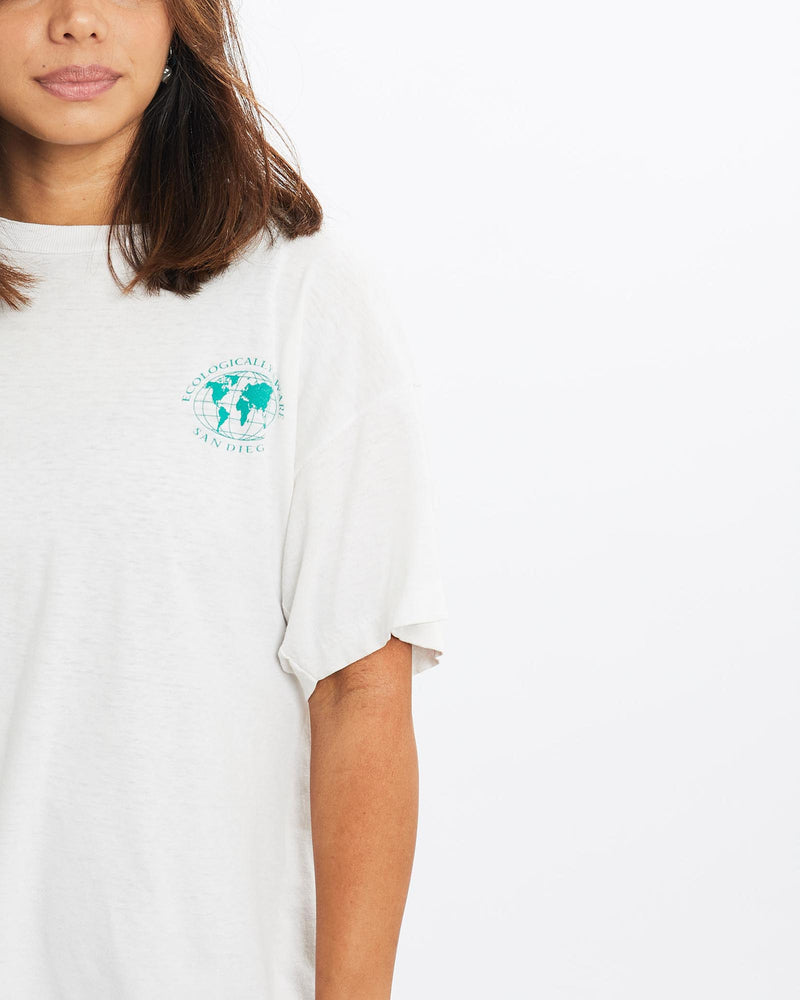 Vintage, 90s, Ecologically, Aware, Horoscope, Tee, The Real Deal, size extra small, colour Grey, newtown, sydney, australia, thrift store, opshop, preloved, secondhand, sustainable, retro, antique, 70s, 80s, 90s, 2000s, 00s, fashion, clothing, streetwear, trendy, garment, style, boutique, store, shop, archive, sale, cheap, best, top, T-Shirts