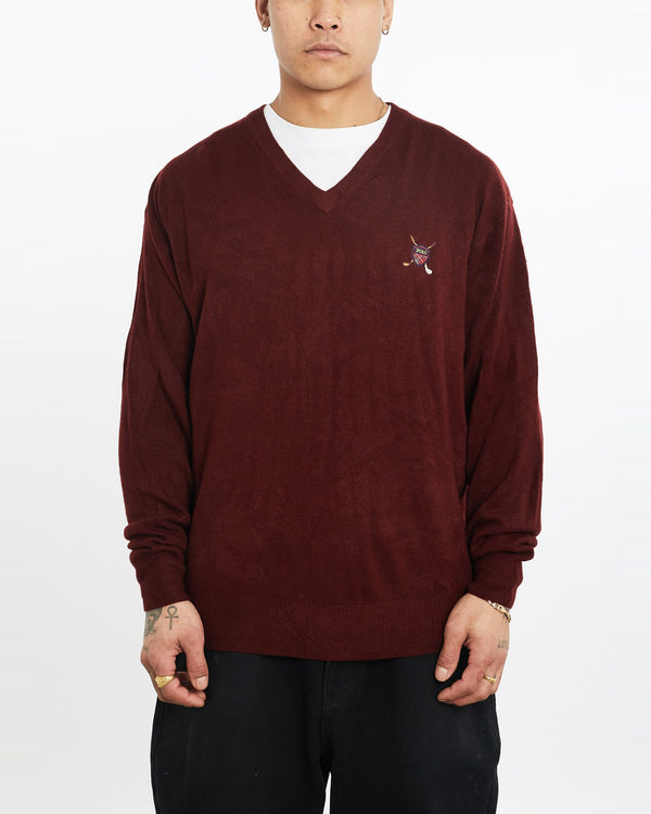 Vintage, 90s, Polo, Golf, Knit, Sweater, The Real Deal, size extra large, colour Burgundy, newtown, sydney, australia, thrift store, opshop, preloved, secondhand, sustainable, retro, antique, 70s, 80s, 90s, 2000s, 00s, fashion, clothing, streetwear, trendy, garment, style, boutique, store, shop, archive, sale, cheap, best, top, Sweats and hoodies
