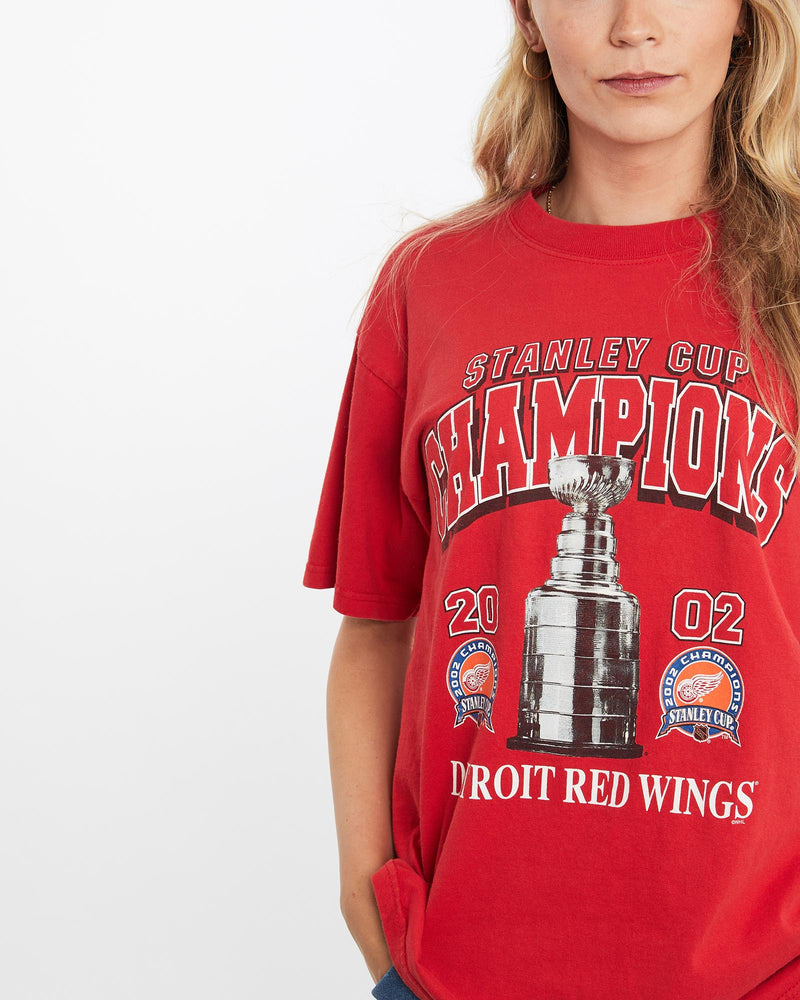 Vintage, NHL, Detroit, Red, Wings, Tee, The Real Deal, size medium, colour Red, newtown, sydney, australia, thrift store, opshop, preloved, secondhand, sustainable, retro, antique, 70s, 80s, 90s, 2000s, 00s, fashion, clothing, streetwear, trendy, garment, style, boutique, store, shop, archive, sale, cheap, best, top, T-Shirts
