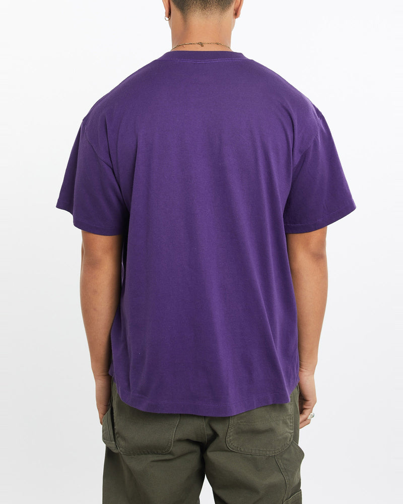 Vintage, 90s, NFL, Minnesota, Vikings, Tee, The Real Deal, size large, colour Purple, newtown, sydney, australia, thrift store, opshop, preloved, secondhand, sustainable, retro, antique, 70s, 80s, 90s, 2000s, 00s, fashion, clothing, streetwear, trendy, garment, style, boutique, store, shop, archive, sale, cheap, best, top, T-Shirts