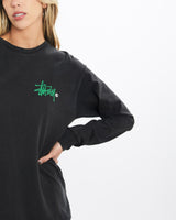 Vintage, Stussy, Long, Sleeve, Tee, The Real Deal, size small, colour Black, newtown, sydney, australia, thrift store, opshop, preloved, secondhand, sustainable, retro, antique, 70s, 80s, 90s, 2000s, 00s, fashion, clothing, streetwear, trendy, garment, style, boutique, store, shop, archive, sale, cheap, best, top, T-Shirts