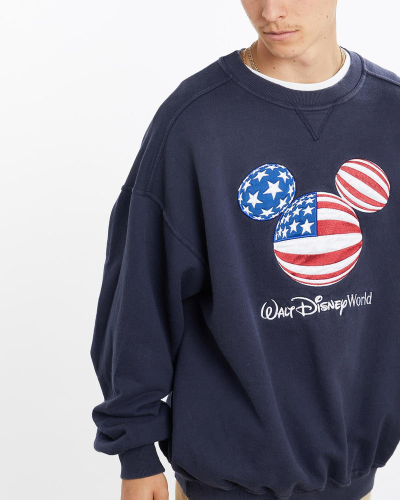 Vintage, 90s, Walt, Disney, World, Sweatshirt, The Real Deal, size extra large, colour Navy, newtown, sydney, australia, thrift store, opshop, preloved, secondhand, sustainable, retro, antique, 70s, 80s, 90s, 2000s, 00s, fashion, clothing, streetwear, trendy, garment, style, boutique, store, shop, archive, sale, cheap, best, top, Sweats and hoodies