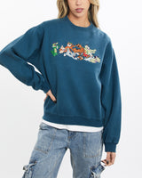 Vintage, Cartoon, Network, Sweatshirt, The Real Deal, size extra small, colour Navy, newtown, sydney, australia, thrift store, opshop, preloved, secondhand, sustainable, retro, antique, 70s, 80s, 90s, 2000s, 00s, fashion, clothing, streetwear, trendy, garment, style, boutique, store, shop, archive, sale, cheap, best, top, Sweats and hoodies