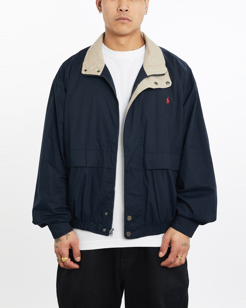 Vintage, 90s, Polo, Ralph, Lauren, Harrington, Jacket, The Real Deal, size extra large, colour Navy, newtown, sydney, australia, thrift store, opshop, preloved, secondhand, sustainable, retro, antique, 70s, 80s, 90s, 2000s, 00s, fashion, clothing, streetwear, trendy, garment, style, boutique, store, shop, archive, sale, cheap, best, top, Jackets