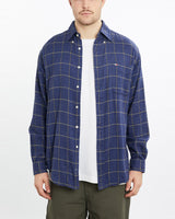 Vintage, 90s, Tommy, Hilfiger, Flannelette, Button, Up, Shirt, The Real Deal, size extra large, colour Blue, newtown, sydney, australia, thrift store, opshop, preloved, secondhand, sustainable, retro, antique, 70s, 80s, 90s, 2000s, 00s, fashion, clothing, streetwear, trendy, garment, style, boutique, store, shop, archive, sale, cheap, best, top, Shirts