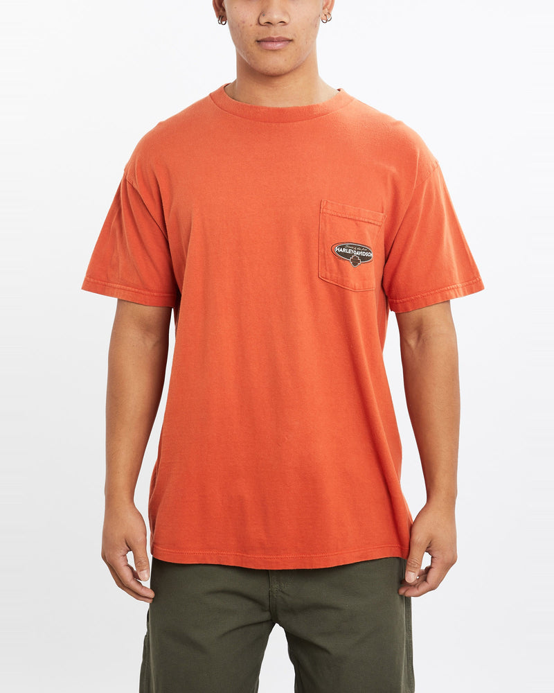 Vintage, Harley, Davidson, Tee, The Real Deal, size large, colour Orange, newtown, sydney, australia, thrift store, opshop, preloved, secondhand, sustainable, retro, antique, 70s, 80s, 90s, 2000s, 00s, fashion, clothing, streetwear, trendy, garment, style, boutique, store, shop, archive, sale, cheap, best, top, T-Shirts