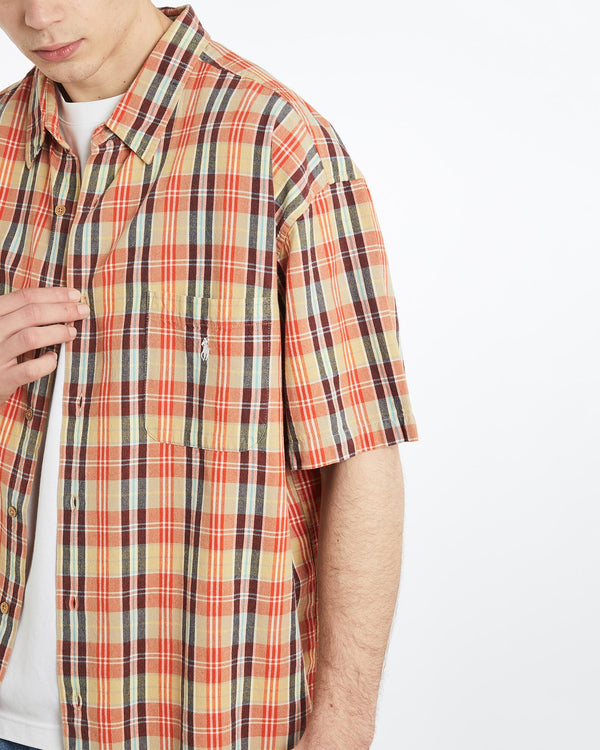 Vintage, 90s, Polo, Ralph, Lauren, Short, Sleeve, Button, Up, Shirt, The Real Deal, size extra large, colour Multicolour, newtown, sydney, australia, thrift store, opshop, preloved, secondhand, sustainable, retro, antique, 70s, 80s, 90s, 2000s, 00s, fashion, clothing, streetwear, trendy, garment, style, boutique, store, shop, archive, sale, cheap, best, top, Shirts