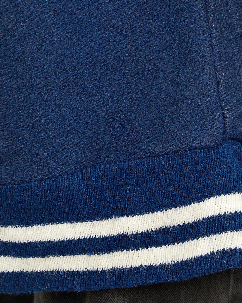 Vintage, 80s, Letterman, Varsity, Jacket, The Real Deal, size extra small, colour Blue, newtown, sydney, australia, thrift store, opshop, preloved, secondhand, sustainable, retro, antique, 70s, 80s, 90s, 2000s, 00s, fashion, clothing, streetwear, trendy, garment, style, boutique, store, shop, archive, sale, cheap, best, top, Jackets