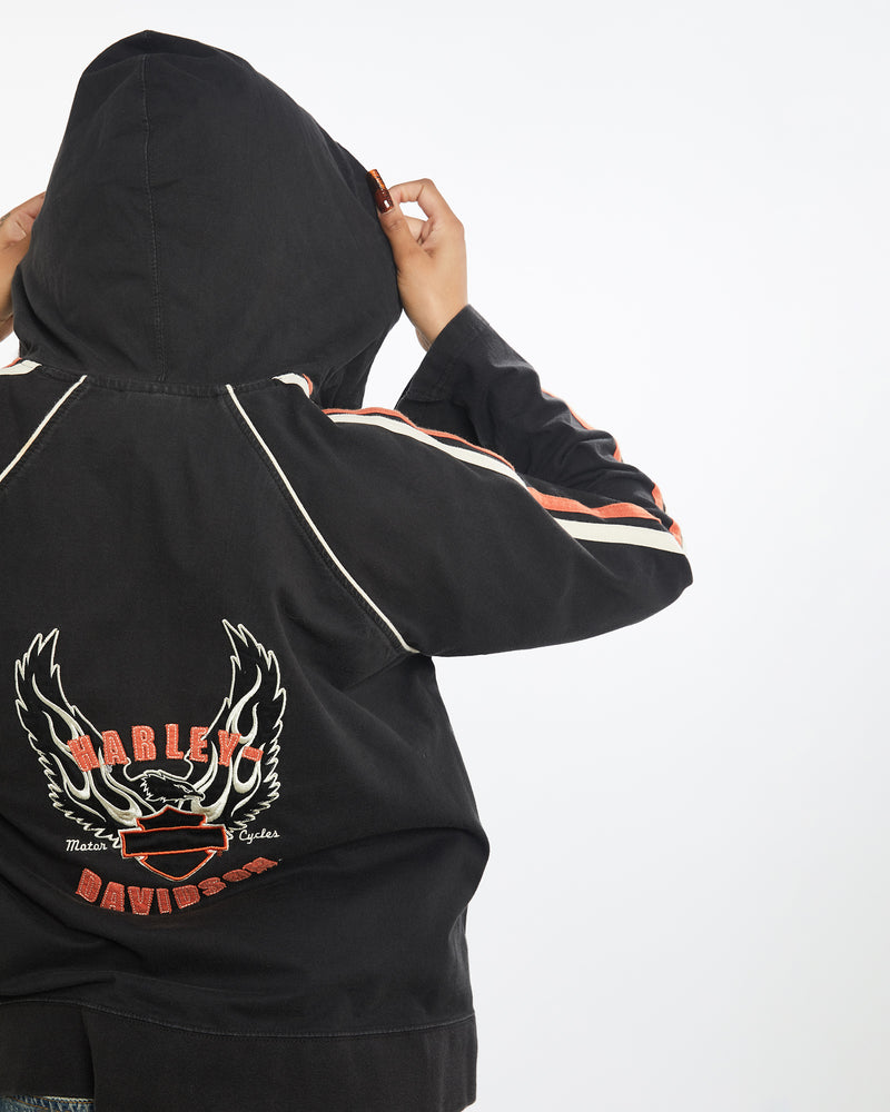 Vintage Harley Davidson Hooded Sweatshirt <br>S , The Real Deal , newtown, sydney, australia, thrift store, opshop, preloved, secondhand, sustainable, retro, antique, 70s, 80s, 90s, 2000s, 00s, fashion, clothing, streetwear, trendy, garment, style, boutique, store, shop, archive, sale, cheap, best, top