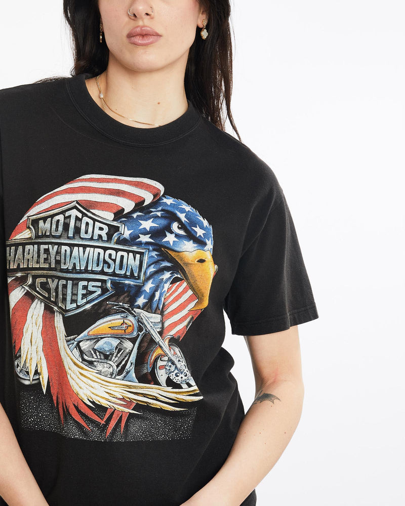 Vintage, 90s, Harley, Davidson, Tee, The Real Deal, size medium, colour Black, newtown, sydney, australia, thrift store, opshop, preloved, secondhand, sustainable, retro, antique, 70s, 80s, 90s, 2000s, 00s, fashion, clothing, streetwear, trendy, garment, style, boutique, store, shop, archive, sale, cheap, best, top, T-Shirts