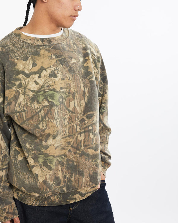Vintage, Realtree, Camo, Sweatshirt, The Real Deal, size large, colour Brown, newtown, sydney, australia, thrift store, opshop, preloved, secondhand, sustainable, retro, antique, 70s, 80s, 90s, 2000s, 00s, fashion, clothing, streetwear, trendy, garment, style, boutique, store, shop, archive, sale, cheap, best, top, Sweats and hoodies