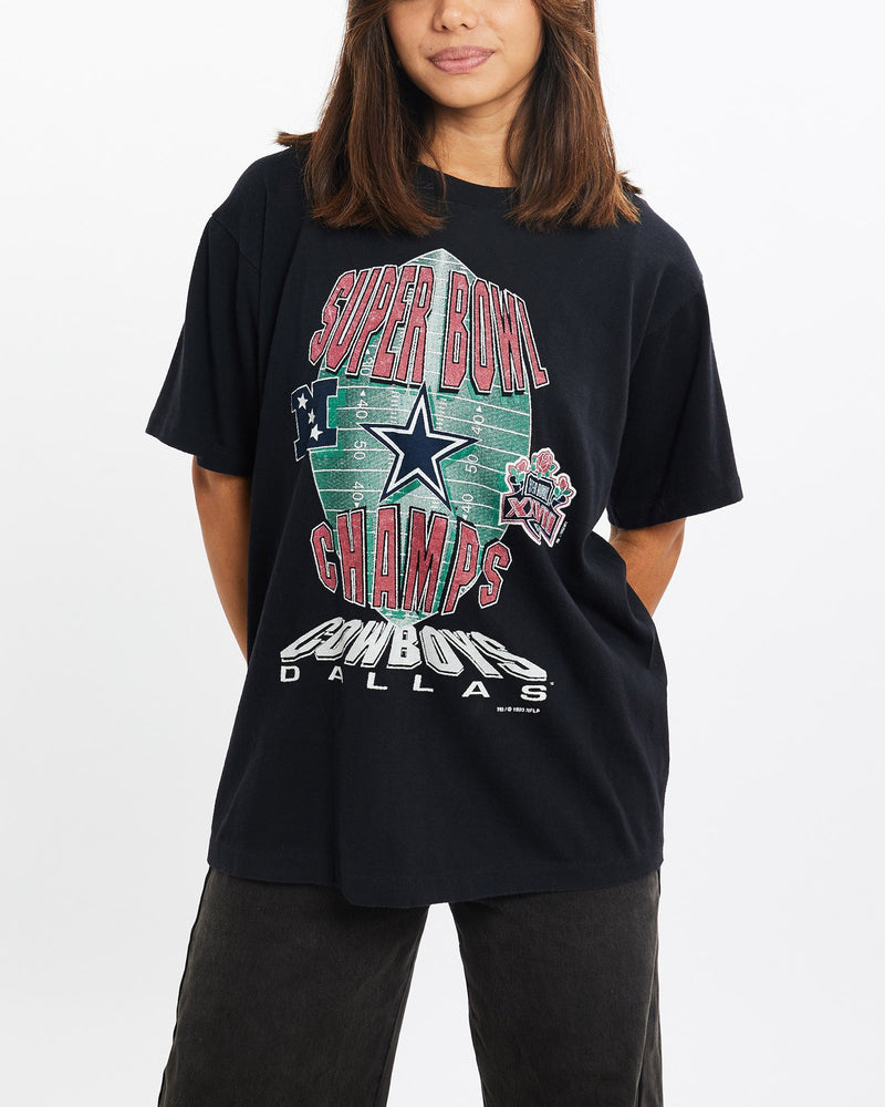 Vintage, 1993, NFL, Dallas, Cowboys, Super, Bowl, Tee, The Real Deal, size extra small, colour Grey, newtown, sydney, australia, thrift store, opshop, preloved, secondhand, sustainable, retro, antique, 70s, 80s, 90s, 2000s, 00s, fashion, clothing, streetwear, trendy, garment, style, boutique, store, shop, archive, sale, cheap, best, top, T-Shirts