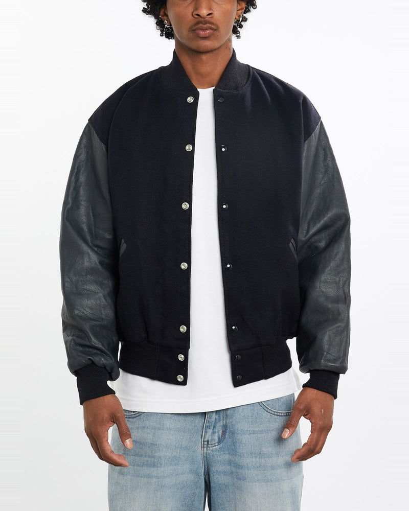 Vintage, 90s, Game, Varsity, Jacket, The Real Deal, size large, colour Black, newtown, sydney, australia, thrift store, opshop, preloved, secondhand, sustainable, retro, antique, 70s, 80s, 90s, 2000s, 00s, fashion, clothing, streetwear, trendy, garment, style, boutique, store, shop, archive, sale, cheap, best, top, Jackets