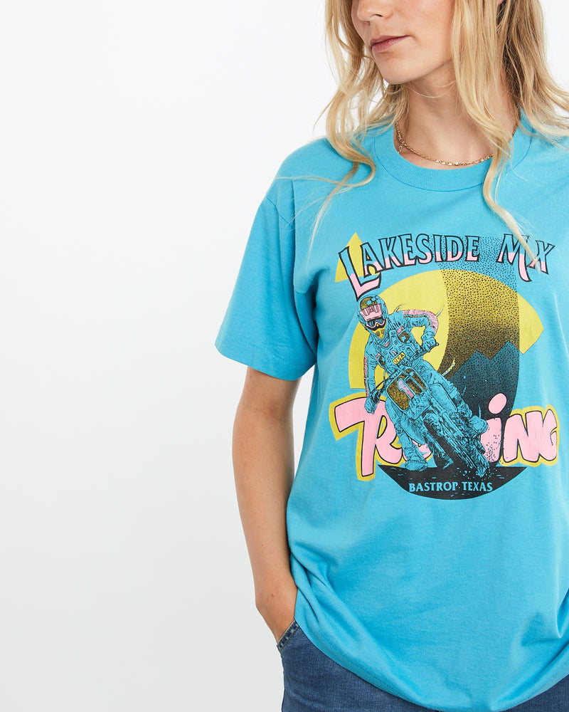 Vintage, 90s, Lakeside, MX, Motocross, Tee, The Real Deal, size medium, colour Blue, newtown, sydney, australia, thrift store, opshop, preloved, secondhand, sustainable, retro, antique, 70s, 80s, 90s, 2000s, 00s, fashion, clothing, streetwear, trendy, garment, style, boutique, store, shop, archive, sale, cheap, best, top, T-Shirts