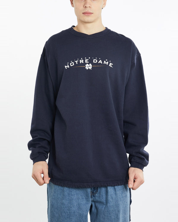 Vintage, University, of, Notre, Dame, Sweatshirt, The Real Deal, size extra large, colour Navy, newtown, sydney, australia, thrift store, opshop, preloved, secondhand, sustainable, retro, antique, 70s, 80s, 90s, 2000s, 00s, fashion, clothing, streetwear, trendy, garment, style, boutique, store, shop, archive, sale, cheap, best, top, Sweats and hoodies