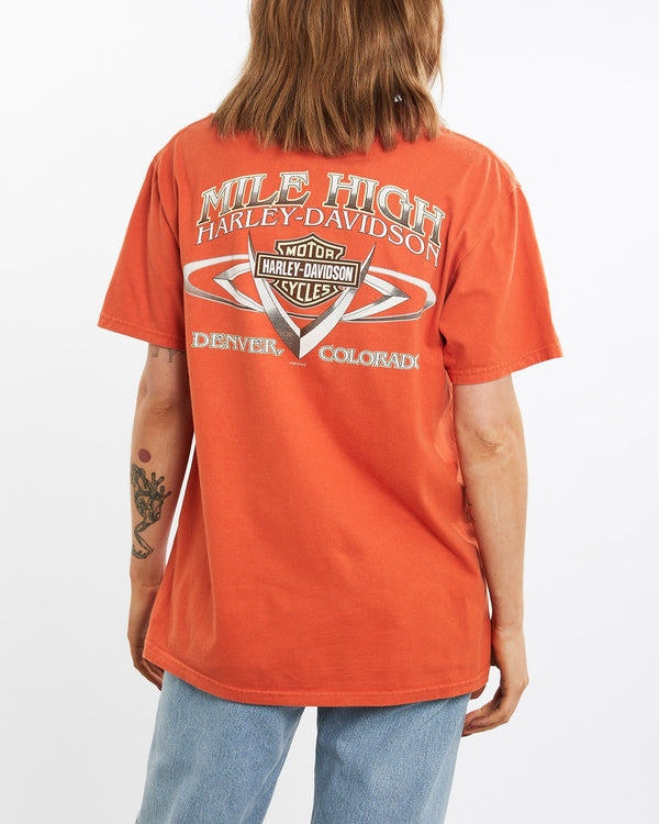 Vintage, Harley, Davidson, Tee, The Real Deal, size medium, colour Orange, newtown, sydney, australia, thrift store, opshop, preloved, secondhand, sustainable, retro, antique, 70s, 80s, 90s, 2000s, 00s, fashion, clothing, streetwear, trendy, garment, style, boutique, store, shop, archive, sale, cheap, best, top, T-Shirts