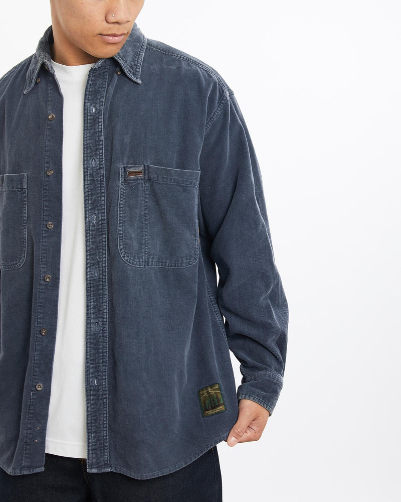 Vintage, Timberland, Corduroy, Button, Up, Shirt, The Real Deal, size large, colour Navy, newtown, sydney, australia, thrift store, opshop, preloved, secondhand, sustainable, retro, antique, 70s, 80s, 90s, 2000s, 00s, fashion, clothing, streetwear, trendy, garment, style, boutique, store, shop, archive, sale, cheap, best, top, Shirts