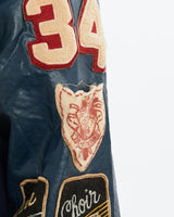 Vintage, 80s, Letterman, Varsity, Jacket, The Real Deal, size extra small, colour Blue, newtown, sydney, australia, thrift store, opshop, preloved, secondhand, sustainable, retro, antique, 70s, 80s, 90s, 2000s, 00s, fashion, clothing, streetwear, trendy, garment, style, boutique, store, shop, archive, sale, cheap, best, top, Jackets