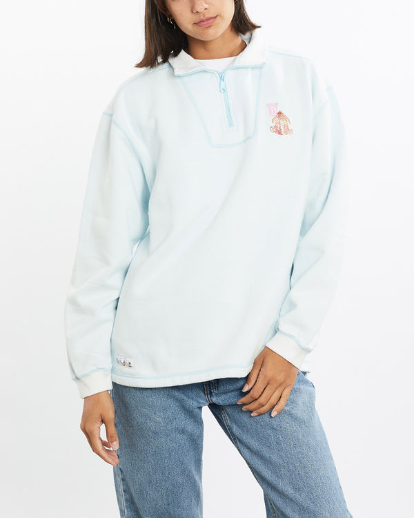 Vintage, Disney, Winnie, The, Pooh, Eeyore', Quarter, Zip, Sweatshirt, The Real Deal, size medium, colour Blue, newtown, sydney, australia, thrift store, opshop, preloved, secondhand, sustainable, retro, antique, 70s, 80s, 90s, 2000s, 00s, fashion, clothing, streetwear, trendy, garment, style, boutique, store, shop, archive, sale, cheap, best, top, Sweats and hoodies