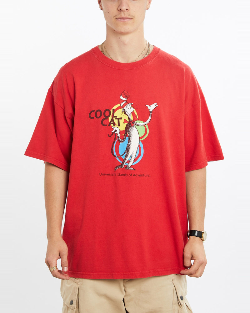 Vintage, 90s, Dr., Seuss, Cat, in, the, Hat, Tee, The Real Deal, size extra large, colour Red, newtown, sydney, australia, thrift store, opshop, preloved, secondhand, sustainable, retro, antique, 70s, 80s, 90s, 2000s, 00s, fashion, clothing, streetwear, trendy, garment, style, boutique, store, shop, archive, sale, cheap, best, top, T-Shirts