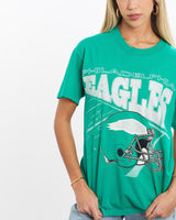 Vintage, 90s, NFL, Philadelphia, Eagles, Tee, The Real Deal, size small, colour Green, newtown, sydney, australia, thrift store, opshop, preloved, secondhand, sustainable, retro, antique, 70s, 80s, 90s, 2000s, 00s, fashion, clothing, streetwear, trendy, garment, style, boutique, store, shop, archive, sale, cheap, best, top, T-Shirts