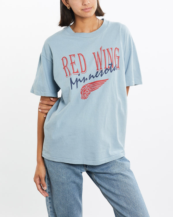Vintage, 90s, Red, Wing,, Minnesota, Tee, The Real Deal, size small, colour Blue, newtown, sydney, australia, thrift store, opshop, preloved, secondhand, sustainable, retro, antique, 70s, 80s, 90s, 2000s, 00s, fashion, clothing, streetwear, trendy, garment, style, boutique, store, shop, archive, sale, cheap, best, top, T-Shirts