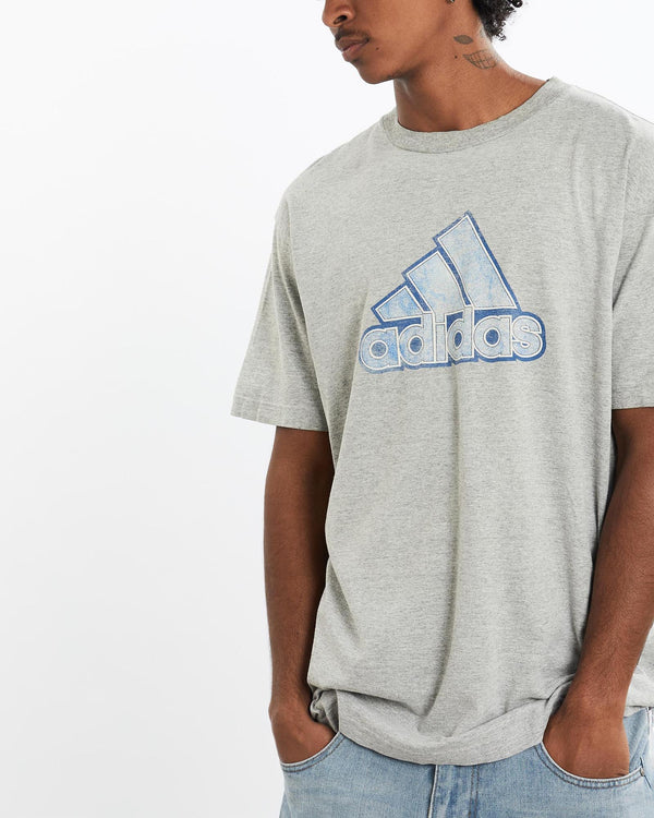 Vintage, Adidas, Tee, The Real Deal, size large, colour Grey, newtown, sydney, australia, thrift store, opshop, preloved, secondhand, sustainable, retro, antique, 70s, 80s, 90s, 2000s, 00s, fashion, clothing, streetwear, trendy, garment, style, boutique, store, shop, archive, sale, cheap, best, top, T-Shirts