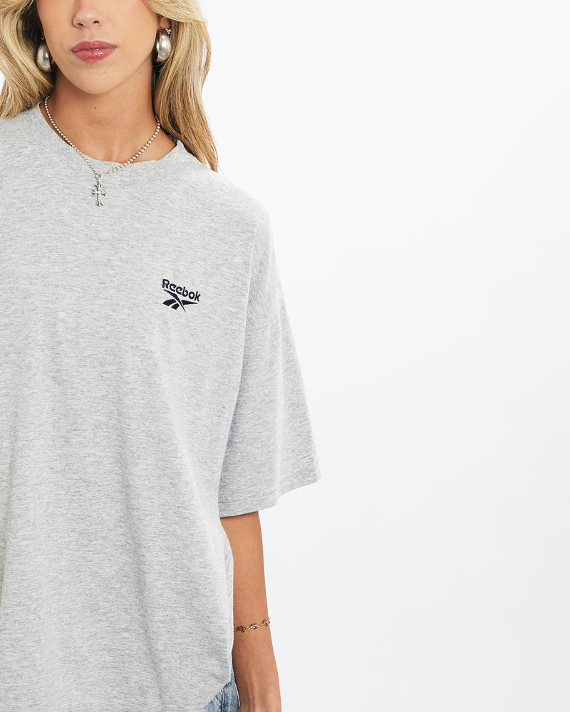 Vintage, Reebok, Tee, The Real Deal, size medium, colour Grey, newtown, sydney, australia, thrift store, opshop, preloved, secondhand, sustainable, retro, antique, 70s, 80s, 90s, 2000s, 00s, fashion, clothing, streetwear, trendy, garment, style, boutique, store, shop, archive, sale, cheap, best, top, T-Shirts