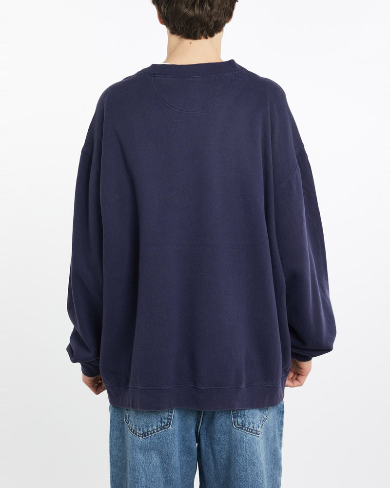 Vintage, Reebok, NFL, St., Louis, Rams, Sweatshirt, The Real Deal, size double extra large, colour Navy, newtown, sydney, australia, thrift store, opshop, preloved, secondhand, sustainable, retro, antique, 70s, 80s, 90s, 2000s, 00s, fashion, clothing, streetwear, trendy, garment, style, boutique, store, shop, archive, sale, cheap, best, top, Sweats and hoodies