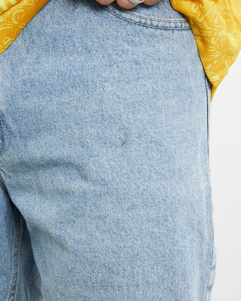 Vintage, Route, 66, Denim, Shorts, The Real Deal, size 33", colour Blue, newtown, sydney, australia, thrift store, opshop, preloved, secondhand, sustainable, retro, antique, 70s, 80s, 90s, 2000s, 00s, fashion, clothing, streetwear, trendy, garment, style, boutique, store, shop, archive, sale, cheap, best, top, Shorts