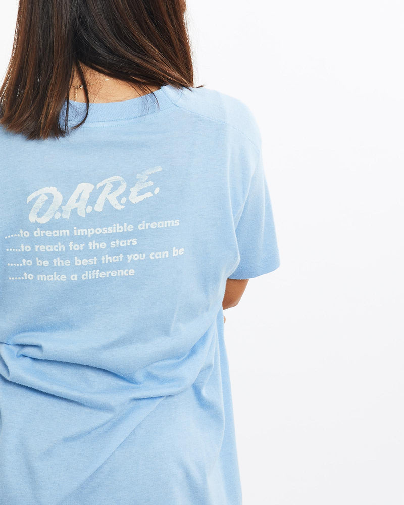 Vintage, 1993, D.A.R.E, Tee, The Real Deal, size double extra small, colour Grey, newtown, sydney, australia, thrift store, opshop, preloved, secondhand, sustainable, retro, antique, 70s, 80s, 90s, 2000s, 00s, fashion, clothing, streetwear, trendy, garment, style, boutique, store, shop, archive, sale, cheap, best, top, T-Shirts