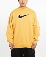 Vintage, 90s, Nike, Sweatshirt, The Real Deal, size double extra large, colour Yellow, newtown, sydney, australia, thrift store, opshop, preloved, secondhand, sustainable, retro, antique, 70s, 80s, 90s, 2000s, 00s, fashion, clothing, streetwear, trendy, garment, style, boutique, store, shop, archive, sale, cheap, best, top, Sweats and hoodies