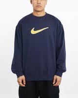 Vintage, 90s, Nike, Sweatshirt, The Real Deal, size extra large, colour Navy, newtown, sydney, australia, thrift store, opshop, preloved, secondhand, sustainable, retro, antique, 70s, 80s, 90s, 2000s, 00s, fashion, clothing, streetwear, trendy, garment, style, boutique, store, shop, archive, sale, cheap, best, top, Sweats and hoodies