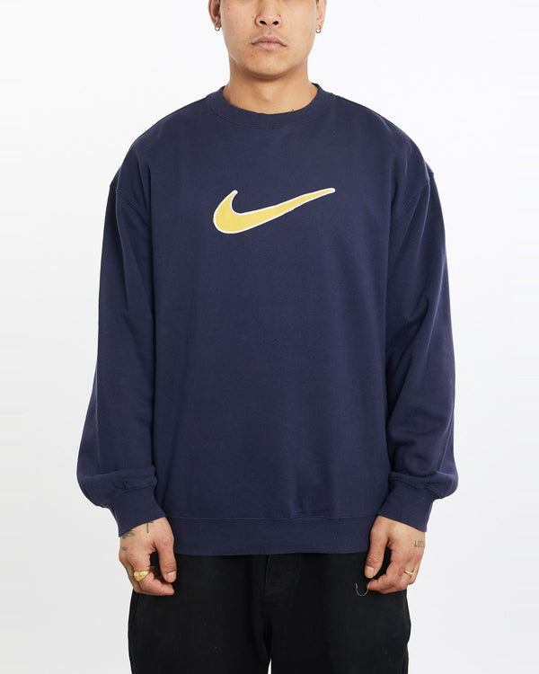 Vintage, 90s, Nike, Sweatshirt, The Real Deal, size extra large, colour Navy, newtown, sydney, australia, thrift store, opshop, preloved, secondhand, sustainable, retro, antique, 70s, 80s, 90s, 2000s, 00s, fashion, clothing, streetwear, trendy, garment, style, boutique, store, shop, archive, sale, cheap, best, top, Sweats and hoodies