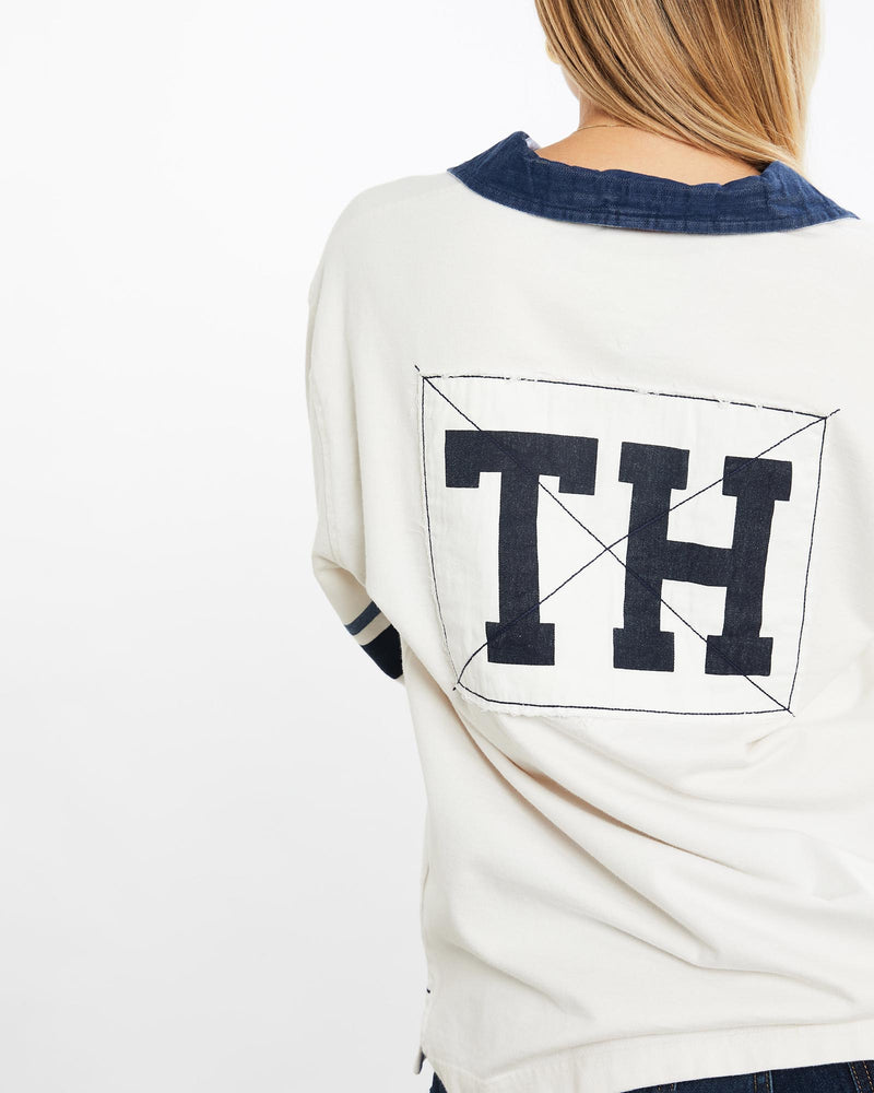 Vintage, Tommy, Hilfiger, Rugby, Shirt, The Real Deal, size medium, colour White, newtown, sydney, australia, thrift store, opshop, preloved, secondhand, sustainable, retro, antique, 70s, 80s, 90s, 2000s, 00s, fashion, clothing, streetwear, trendy, garment, style, boutique, store, shop, archive, sale, cheap, best, top, Shirts