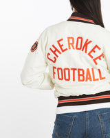 Vintage, 90s, Cherokee, Football, Bomber, Jacket, The Real Deal, size medium, colour White, newtown, sydney, australia, thrift store, opshop, preloved, secondhand, sustainable, retro, antique, 70s, 80s, 90s, 2000s, 00s, fashion, clothing, streetwear, trendy, garment, style, boutique, store, shop, archive, sale, cheap, best, top, Jackets