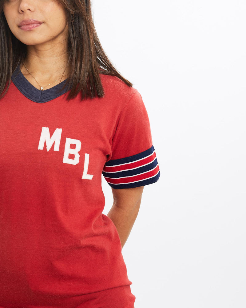 Vintage, 80s, MBL, Jersey, The Real Deal, size double extra small, colour Red, newtown, sydney, australia, thrift store, opshop, preloved, secondhand, sustainable, retro, antique, 70s, 80s, 90s, 2000s, 00s, fashion, clothing, streetwear, trendy, garment, style, boutique, store, shop, archive, sale, cheap, best, top, T-Shirts