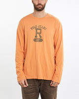 Vintage, Ralph, Lauren, Polo, Jeans, Co., Long, Sleeve, Tee, The Real Deal, size extra large, colour Orange, newtown, sydney, australia, thrift store, opshop, preloved, secondhand, sustainable, retro, antique, 70s, 80s, 90s, 2000s, 00s, fashion, clothing, streetwear, trendy, garment, style, boutique, store, shop, archive, sale, cheap, best, top, T-Shirts