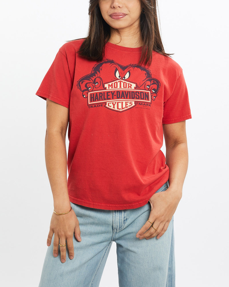 Harley, Davidson, Looney, Tunes, Tee, The Real Deal, size double extra small, colour Red, newtown, sydney, australia, thrift store, opshop, preloved, secondhand, sustainable, retro, antique, 70s, 80s, 90s, 2000s, 00s, fashion, clothing, streetwear, trendy, garment, style, boutique, store, shop, archive, sale, cheap, best, top, T-Shirts