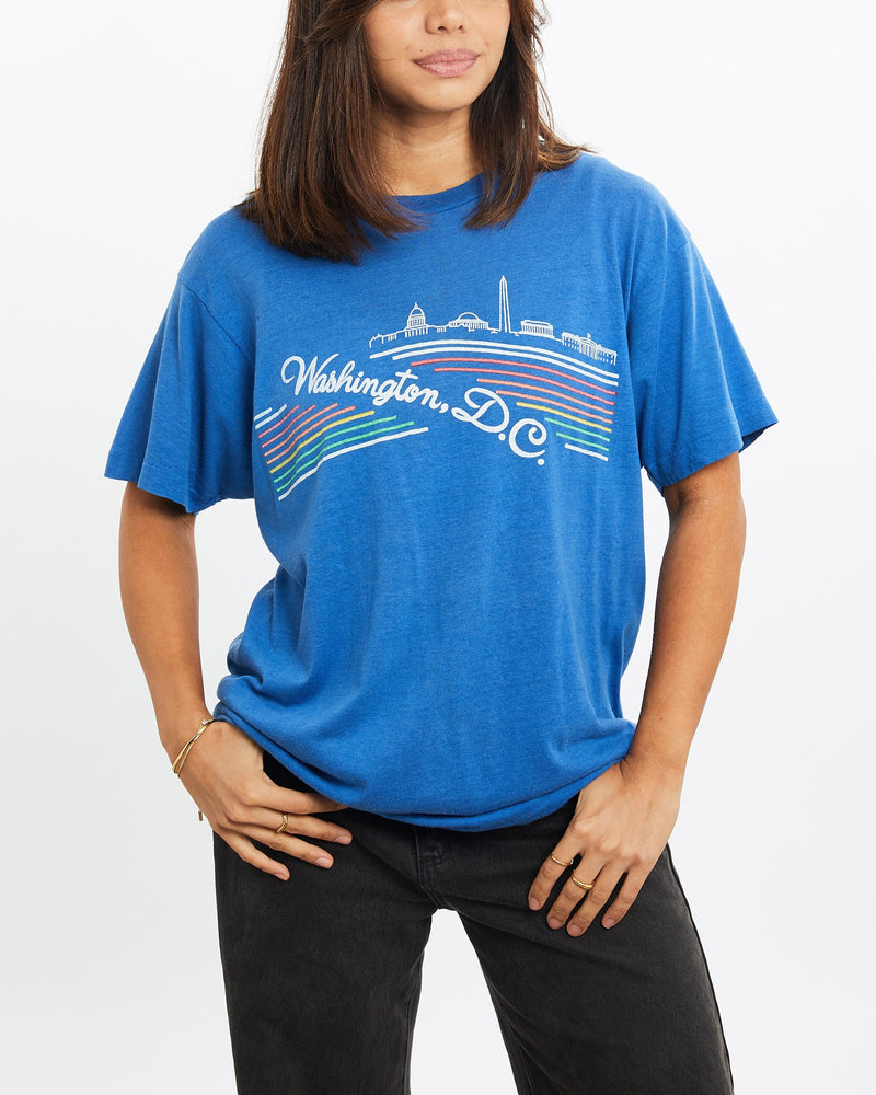 Vintage, 80s, Washington,, D.C., Tee, The Real Deal, size extra small, colour Black, newtown, sydney, australia, thrift store, opshop, preloved, secondhand, sustainable, retro, antique, 70s, 80s, 90s, 2000s, 00s, fashion, clothing, streetwear, trendy, garment, style, boutique, store, shop, archive, sale, cheap, best, top, T-Shirts