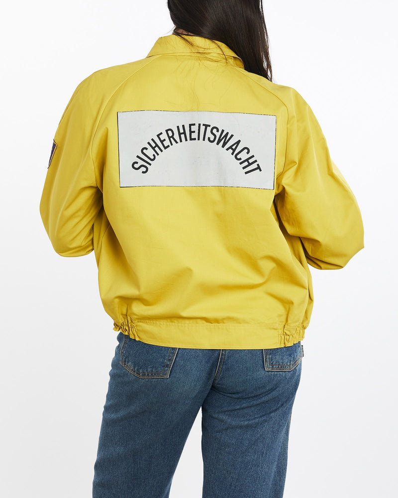 Vintage, 90s, Sicherheitswacht, Security, Guard, Jacket, The Real Deal, size medium, colour Yellow, newtown, sydney, australia, thrift store, opshop, preloved, secondhand, sustainable, retro, antique, 70s, 80s, 90s, 2000s, 00s, fashion, clothing, streetwear, trendy, garment, style, boutique, store, shop, archive, sale, cheap, best, top, Jackets