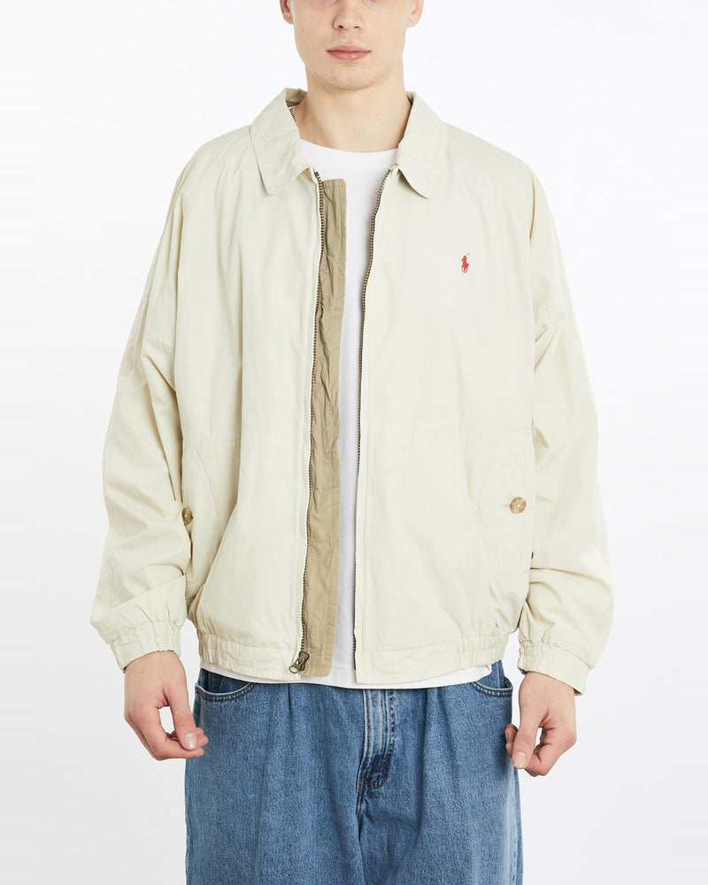 Vintage, 90s, Polo, Ralph, Lauren, Harrington, Jacket, The Real Deal, size extra large, colour Beige, newtown, sydney, australia, thrift store, opshop, preloved, secondhand, sustainable, retro, antique, 70s, 80s, 90s, 2000s, 00s, fashion, clothing, streetwear, trendy, garment, style, boutique, store, shop, archive, sale, cheap, best, top, Jackets