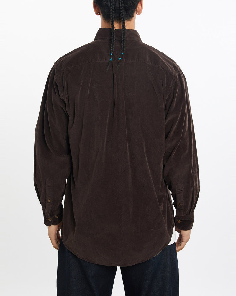 Vintage, Tommy, Hilfiger, Corduroy, Button, Up, Shirt, The Real Deal, size medium, colour Brown, newtown, sydney, australia, thrift store, opshop, preloved, secondhand, sustainable, retro, antique, 70s, 80s, 90s, 2000s, 00s, fashion, clothing, streetwear, trendy, garment, style, boutique, store, shop, archive, sale, cheap, best, top, Shirts