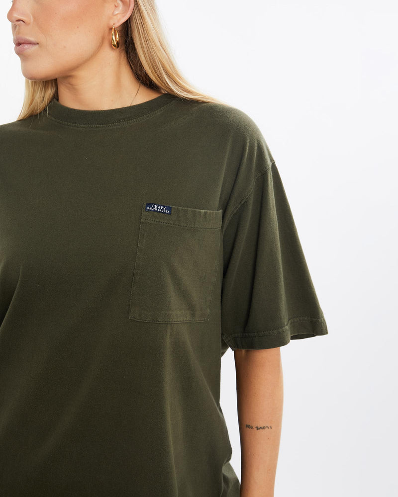 Vintage, Chaps, Ralph, Lauren, Pocket, Tee, The Real Deal, size medium, colour Green, newtown, sydney, australia, thrift store, opshop, preloved, secondhand, sustainable, retro, antique, 70s, 80s, 90s, 2000s, 00s, fashion, clothing, streetwear, trendy, garment, style, boutique, store, shop, archive, sale, cheap, best, top, T-Shirts