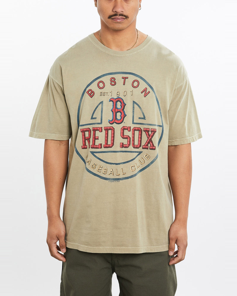 Vintage, MLB, Boston, Red, Sox, Tee, The Real Deal, size large, colour Green, newtown, sydney, australia, thrift store, opshop, preloved, secondhand, sustainable, retro, antique, 70s, 80s, 90s, 2000s, 00s, fashion, clothing, streetwear, trendy, garment, style, boutique, store, shop, archive, sale, cheap, best, top, T-Shirts