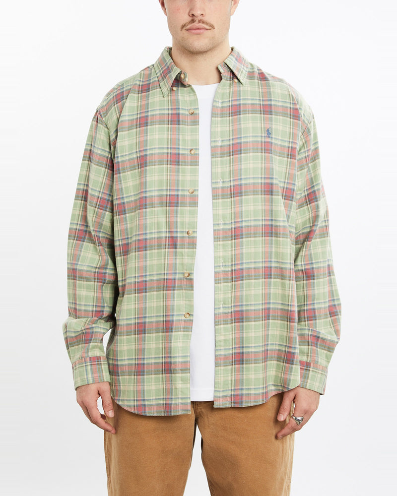 Vintage, 90s, Polo, Ralph, Lauren, Flannelette, Button, Up, Shirt, The Real Deal, size extra large, colour Multicolour, newtown, sydney, australia, thrift store, opshop, preloved, secondhand, sustainable, retro, antique, 70s, 80s, 90s, 2000s, 00s, fashion, clothing, streetwear, trendy, garment, style, boutique, store, shop, archive, sale, cheap, best, top, Shirts