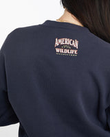 Vintage, 90s, Bald, Eagle, Wildlife, Sweatshirt, The Real Deal, size medium, colour Navy, newtown, sydney, australia, thrift store, opshop, preloved, secondhand, sustainable, retro, antique, 70s, 80s, 90s, 2000s, 00s, fashion, clothing, streetwear, trendy, garment, style, boutique, store, shop, archive, sale, cheap, best, top, Sweats and hoodies