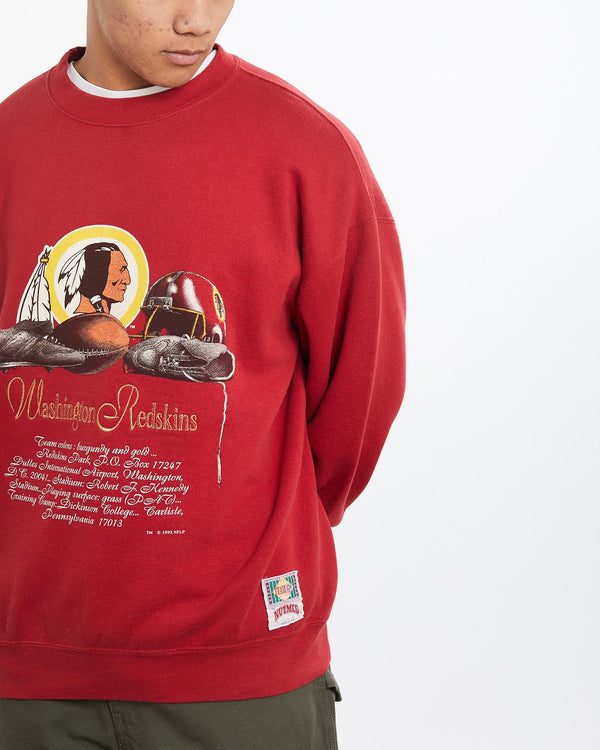 Vintage, 1993, NFL, Washington, Redskins, Sweatshirt, The Real Deal, size extra large, colour Red, newtown, sydney, australia, thrift store, opshop, preloved, secondhand, sustainable, retro, antique, 70s, 80s, 90s, 2000s, 00s, fashion, clothing, streetwear, trendy, garment, style, boutique, store, shop, archive, sale, cheap, best, top, Sweats and hoodies